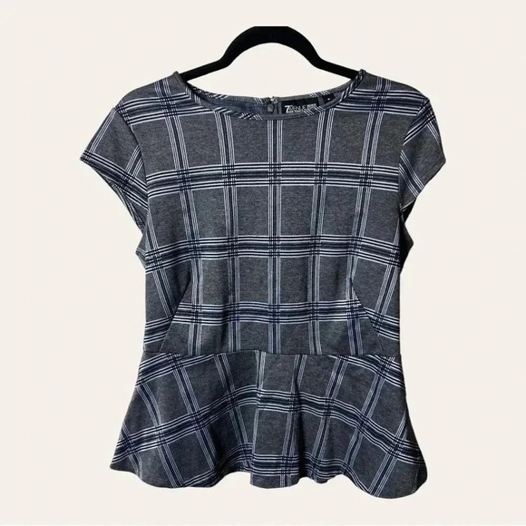 Women’s 7TH AVENUE DESIGN PEPLUM TOP HIDDEN ZIPPER CLOSURE SIZE MEDIUM - Picture 1 of 9